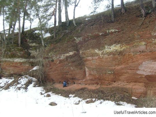 Geological outcrops of Devonian and Ordovician rocks on the Saba river description and photo - Russia - Leningrad region: Luga district