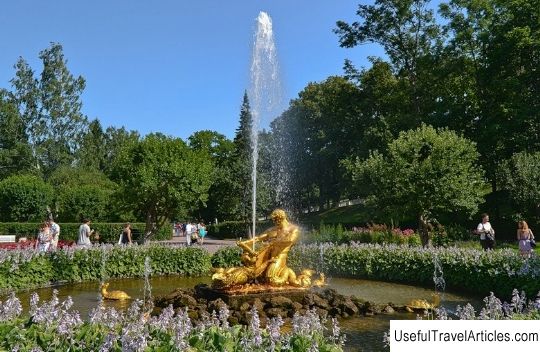 Fountain ”Triton, tearing the mouth of the sea monster” description and photo - Russia - St. Petersburg: Peterhof