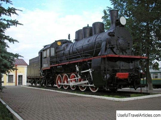 Steam locomotive-monument to Eu 708-64 description and photo - Russia - Leningrad region: Volkhov