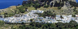 Lindos town in Greece, Rhodes resort