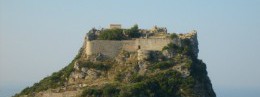 Byzantine Fortress Angelokastro (Castle of Angels) in Greece, Corfu resort