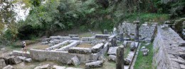 Ruins of the Temple of Artemis in Greece, Corfu resort