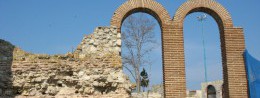 Fortress wall with gates in Bulgaria, Nessebar resort