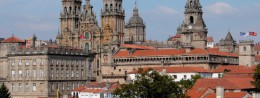 The old town of Santiago de Compostela in Spain
