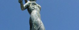 Statue”Girl with a seagull” in Croatia, resort Opatija