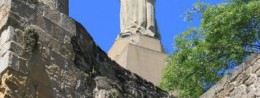 Statue of Christ on the top of Mount Urgul in Spain, San Sebastian resort