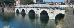 Tiberius Bridge in Italy, Rimini resort