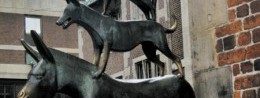 Monument to the Bremen Town Musicians in Germany, Bremen spa