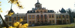 Castle and Belvedere park in Germany, resort of Weimar