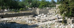 Ruins of the Mausoleum of Halicarnassus (tombs of Mausolus) in Turkey, Bodrum resort